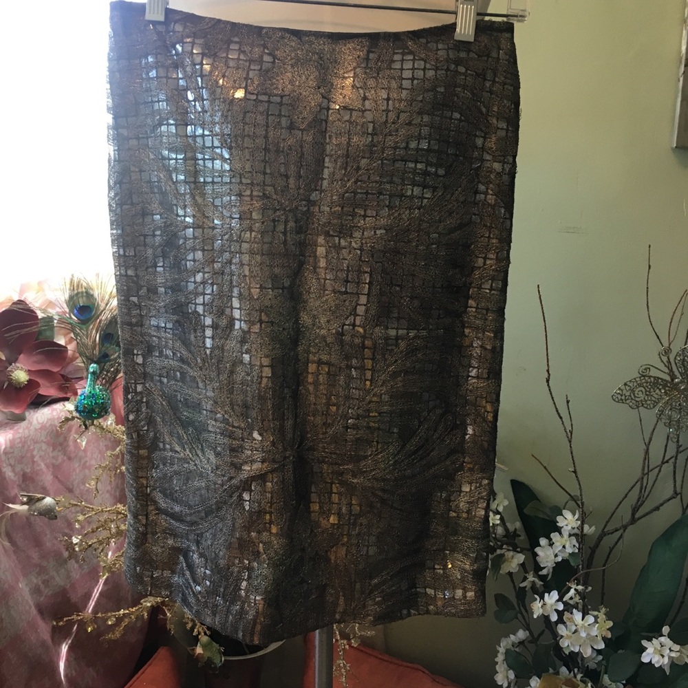 Vintage Metallic embroidered skirt by Vivienne Tam